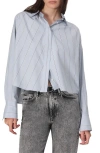 Rag & Bone Martha Stripe Cotton Poplin Button-up Shirt In Light Blue Stripe