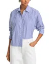 Rag & Bone Martha Stripe Cotton Button-up Shirt In Blue Stripe