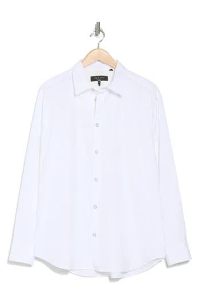 Rag & Bone Matthew Relaxed Fit Stretch Poplin Button-up Shirt In White