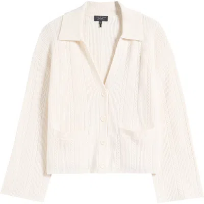 Rag & Bone Maud Boxy Cashmere Cardigan In Ivory