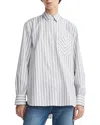 Rag & Bone Maxine Stripe Cotton Shirt In Grey