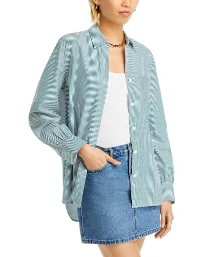 Rag & Bone Maxine Cotton Button Down Shirt In Green