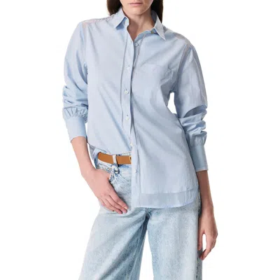 RAG & BONE RAG & BONE MAXINE MIXED MEDIA BUTTON-UP SHIRT