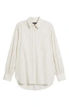 Rag & Bone Maxine Stripe Cotton Button-up Shirt In Ivory Stripe