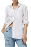 Rag & Bone Maxine Stripe Cotton Button-up Shirt In Lavendar Stripe