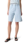 Rag & Bone Blue Tailored Mckenna Textured Denim Shorts In Tweed