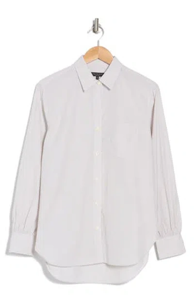 Rag & Bone Mel Button Up Shirt In Light Grey Stripe
