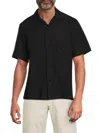 Rag & Bone Avery Resort Diamond Jacquard Shirt In Black