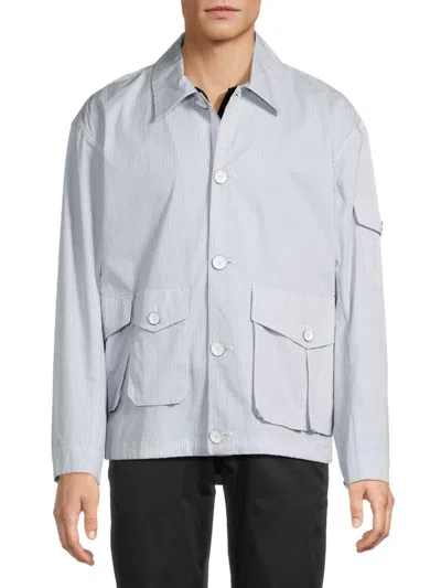 Rag & Bone Men's Cade Striped Shirt Jacket In Blue Stripe