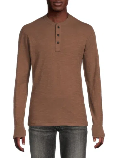 Rag & Bone Men's Long Sleeve Henley In Cocoa