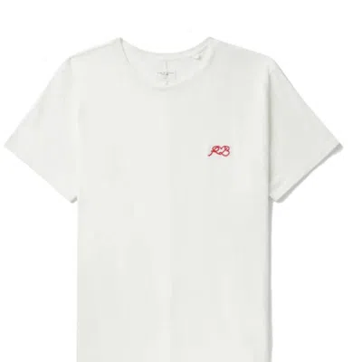 Rag & Bone Men Love Rb Tee Soft Cotton Short Sleeve Crew Neck T-shirt Ivory In White
