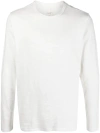 RAG & BONE RAG & BONE MEN'S WHITE KNIT LONG SLEEVE COTTON T-SHIRT PULLOVER