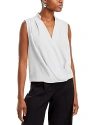 Rag & Bone Meredith Sleeveless Surplice Top In Light Grey