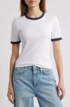 Rag & Bone Mia Short-sleeve Ringer Tee In White Multi