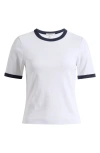 Rag & Bone Mia Short-sleeve Ringer Tee In Whitemult