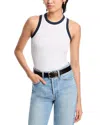 Rag & Bone Mia Racerback Ringer Tank Top In White Multi