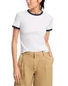 Rag & Bone Mia Short-sleeve Ringer Tee In White Multi