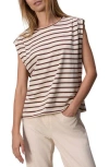 Rag & Bone Mica Stripe Muscle Tee Brwstripe In Brownstripe