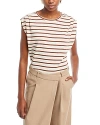 Rag & Bone Mica Stripe Muscle Tee Brwstripe In Brown Stripe