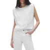 Rag & Bone Shoulder Pleat Organic Cotton Muscle Tee In White