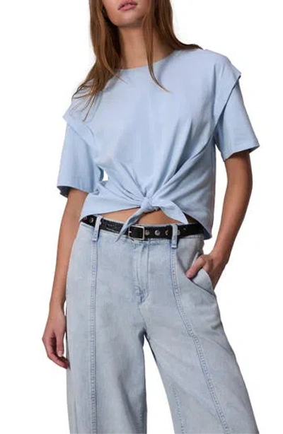 Rag & Bone Mica Tie Front T-shirt In Light Blue
