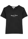 Rag & Bone Mini Script Printed Slubbed Cotton T-shirt In Black