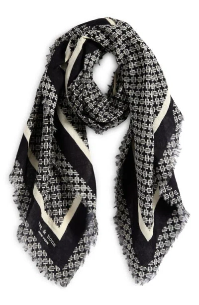 Rag & Bone Mira Print Scarf In Black