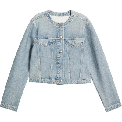 RAG & BONE RAG & BONE MIRAMAR CORA COLLARLESS TROMPE L'OEIL FAUX DENIM PONTE JACKET