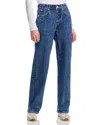 Rag & Bone Blue Miramar Fleece Terry Wide Leg Lounge Pants In Topaz