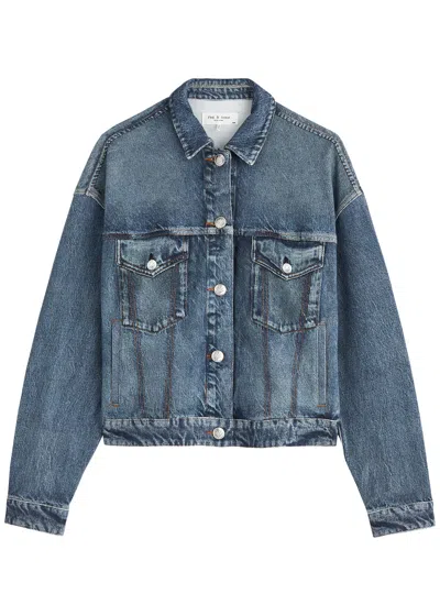 Rag & Bone Miramar Printed Cotton Jacket In Blue