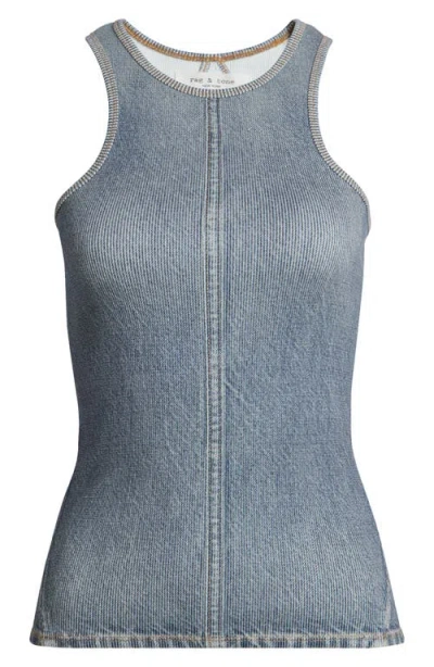 Rag & Bone Miramar Trompe L'oeil Rib Jersey Tank In Antonia