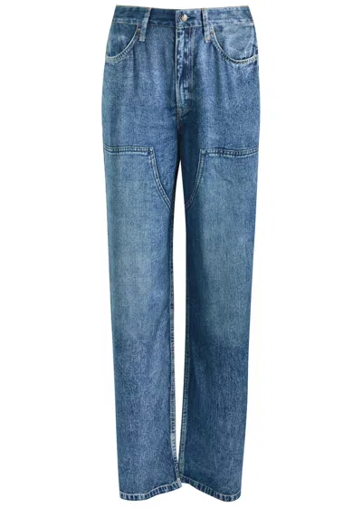 Rag & Bone Miramir Logan Jeans-print Satin Trousers