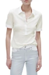 Rag & Bone Mixed Media Rib Polo In White