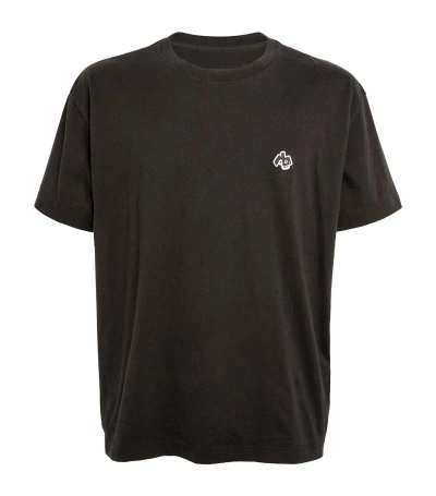 Rag & Bone Monster-patch Cotton T-shirt In Black