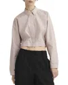 Rag & Bone Morgan Stripe Cropped Shirt In Red