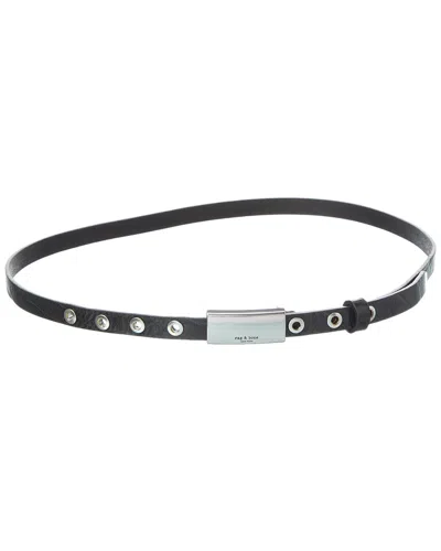 Rag & Bone Moto Skinny Leather Belt In Black