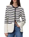 Rag & Bone Nancy Long Stripe Cardigan Ivory In Ivory