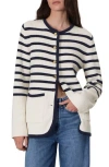 Rag & Bone Nancy Long Stripe Cardigan Ivory In Ivory