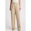 Rag & Bone Newman Pleated Cotton & Linen Wide Leg Pants In Sand
