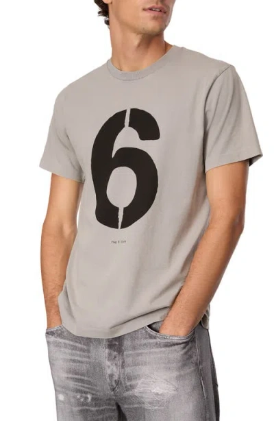 Rag & Bone Men's Numbers Game 6 T-shirt In Washed Grey