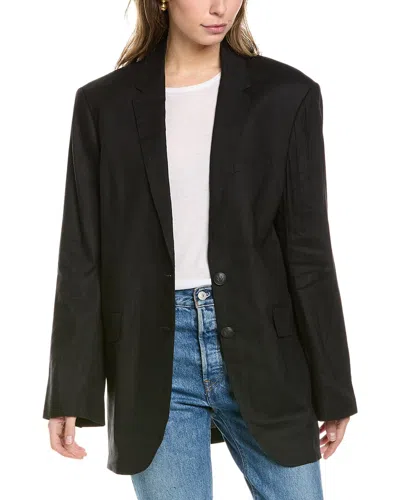 Rag & Bone Odessa Linen-blend Blazer In Black