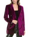 Rag & Bone Opal Double-breasted Cotton-blend Velvet Blazer In Purple