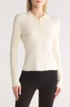 Rag & Bone Hannah Half-zip Ribbed Sweater In Ivory