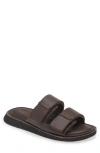 Rag & Bone Parker Leather Dual Band Slide Sandals In Dark Espresso
