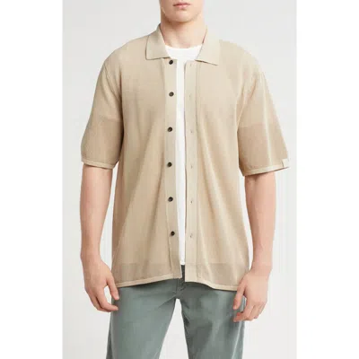 Rag & Bone Payton Cotton Mesh Short Sleeve Button-up Shirt