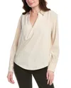 Rag & Bone Phillipa Draped Long-sleeve Blouse In White