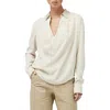 Rag & Bone Phillipa Draped Long-sleeve Blouse In Ivory
