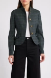Rag & Bone Slade Cropped Plaid Wool-blend Blazer In Green Multi Plaid