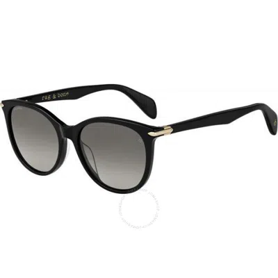 Rag & Bone Rag And Bone Polarized Grey Gradient Oval Ladies Sunglasses Rnb1020/s 0807/wj 54 In Black