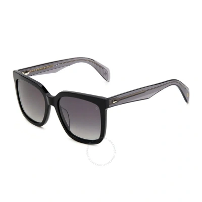 Rag & Bone Rag And Bone Polarized Grey Square Ladies Sunglasses Rnb1018/s 02o5/wj 56 In Black / Grey
